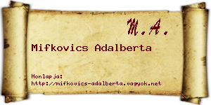 Mifkovics Adalberta névjegykártya
